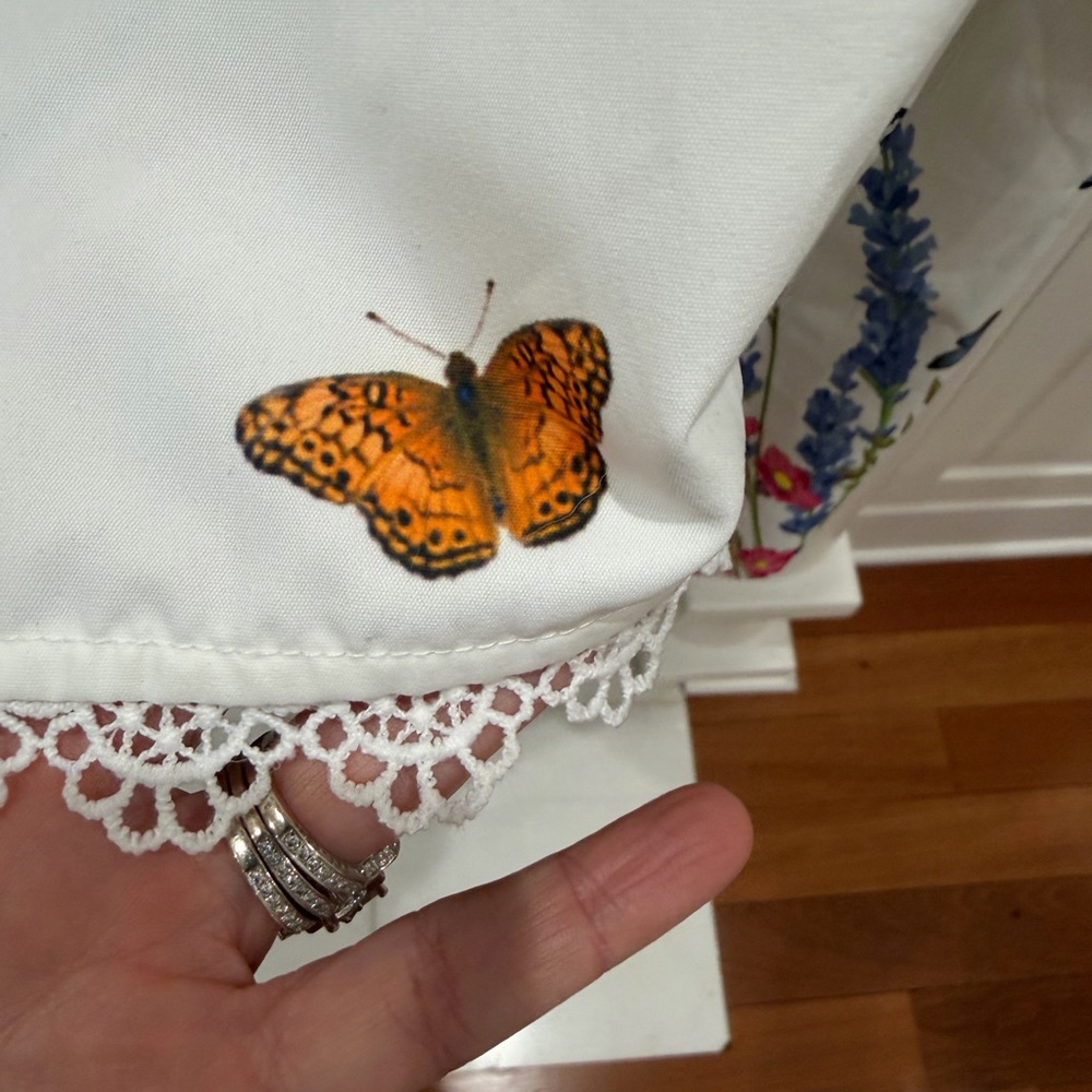Fairycore Boho Butterfly & Floral Lace Crop Top Fairycore Romantic - Picture 7 of 16